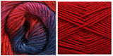 DARK RED + VIOLET SHADES - Embossed Phoenix Vortex Shawl KIT - Bonita Patterns