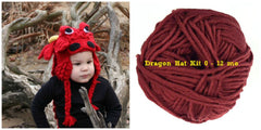 Crocodile Stitch Dragon Hat RED Kit (0-12 months) - Bonita Patterns