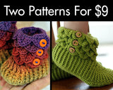 Duo Crocodile Stitch Boots (Baby & Adult Sizes) - Bonita Patterns