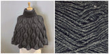 KIT Embossed Leaves Capelet - Dark Grey - Solid Fluffy Colorful - Bonita Patterns