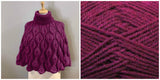 KIT Embossed Leaves Capelet - Fuchsia - Solid Colorful - Bonita Patterns