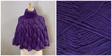 KIT Embossed Leaves Capelet - Purple - Solid Fluffy - Bonita Patterns