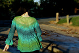 Embossed Leaves Seamless Cardigan - Bonita Patterns