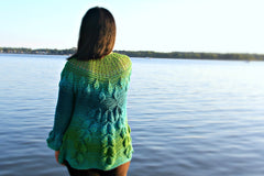 Embossed Leaves Seamless Cardigan - Bonita Patterns