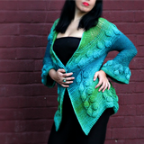 Embossed Leaves Seamless Cardigan - Bonita Patterns