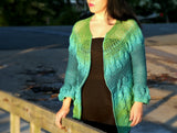 Embossed Leaves Seamless Cardigan - Bonita Patterns