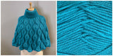 KIT Embossed Leaves Capelet - Turquoise - Solid Fluffy - Bonita Patterns