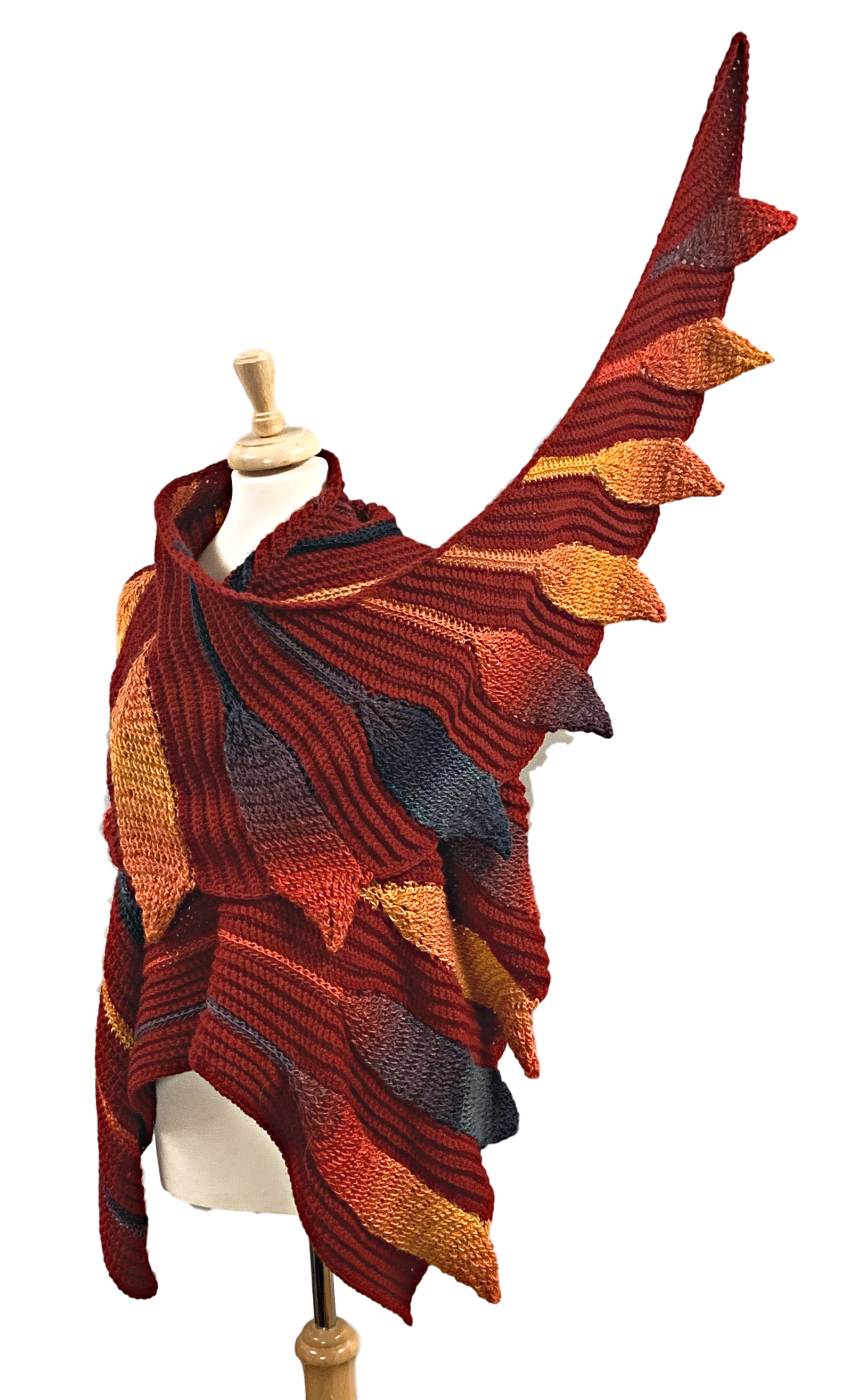 Embossed Phoenix Vortex Shawl - Crochet Pattern - Bonita Patterns