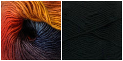 BLACK + FASCINATION - Embossed Phoenix Vortex Shawl KIT - Bonita Patterns