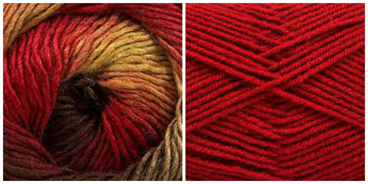 DARK RED + FLAMES - Embossed Fall Pocket Shawl KIT
