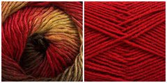 DARK RED + FLAMES - Embossed Fall Pocket Shawl KIT