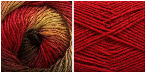 DARK RED + FLAME - Calla Lily Shawl KIT - Bonita Patterns