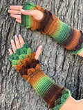 Crocodile Stitch Flat Palm Fingerless Gloves - Bonita Patterns