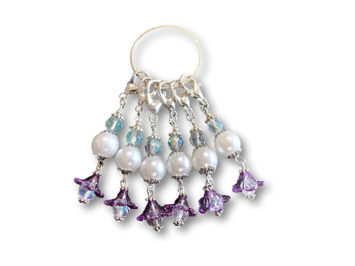 Flowering F2- #002 Set of 6 Stitch Markers - Bonita Patterns