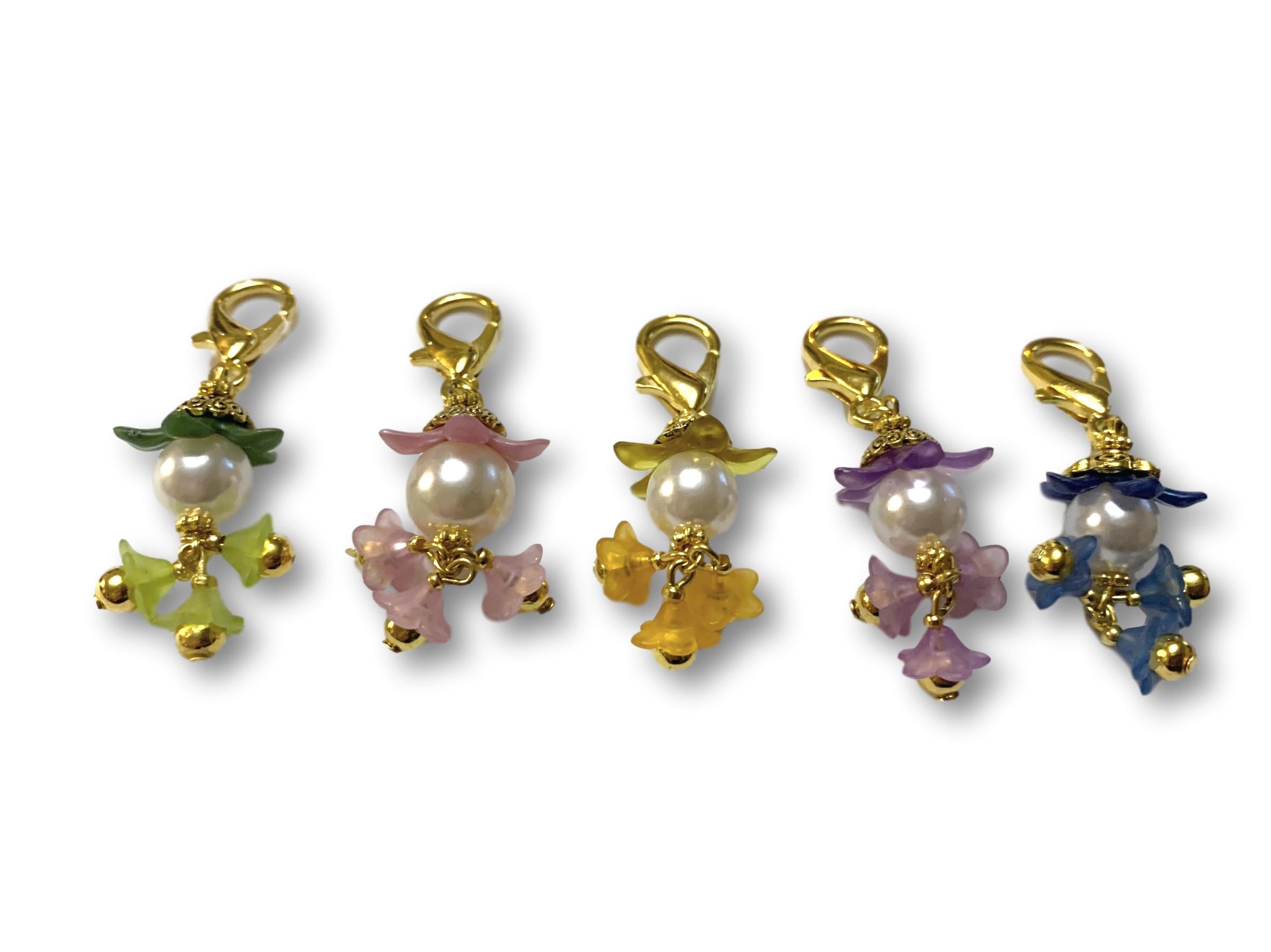 Flowering PF - #063 Set of 5 Stitch Markers - Bonita Patterns