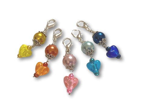 Heart H2 - #003 Set of 5 Stitch Markers