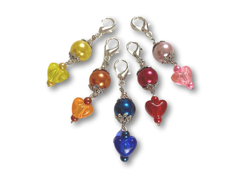 Heart H2 - #005 Set of 5 Stitch Markers