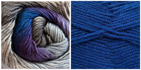 (PREORDER) ROYAL BLUE + HYDRANGEA - Embossed Fall Pocket Shawl KIT