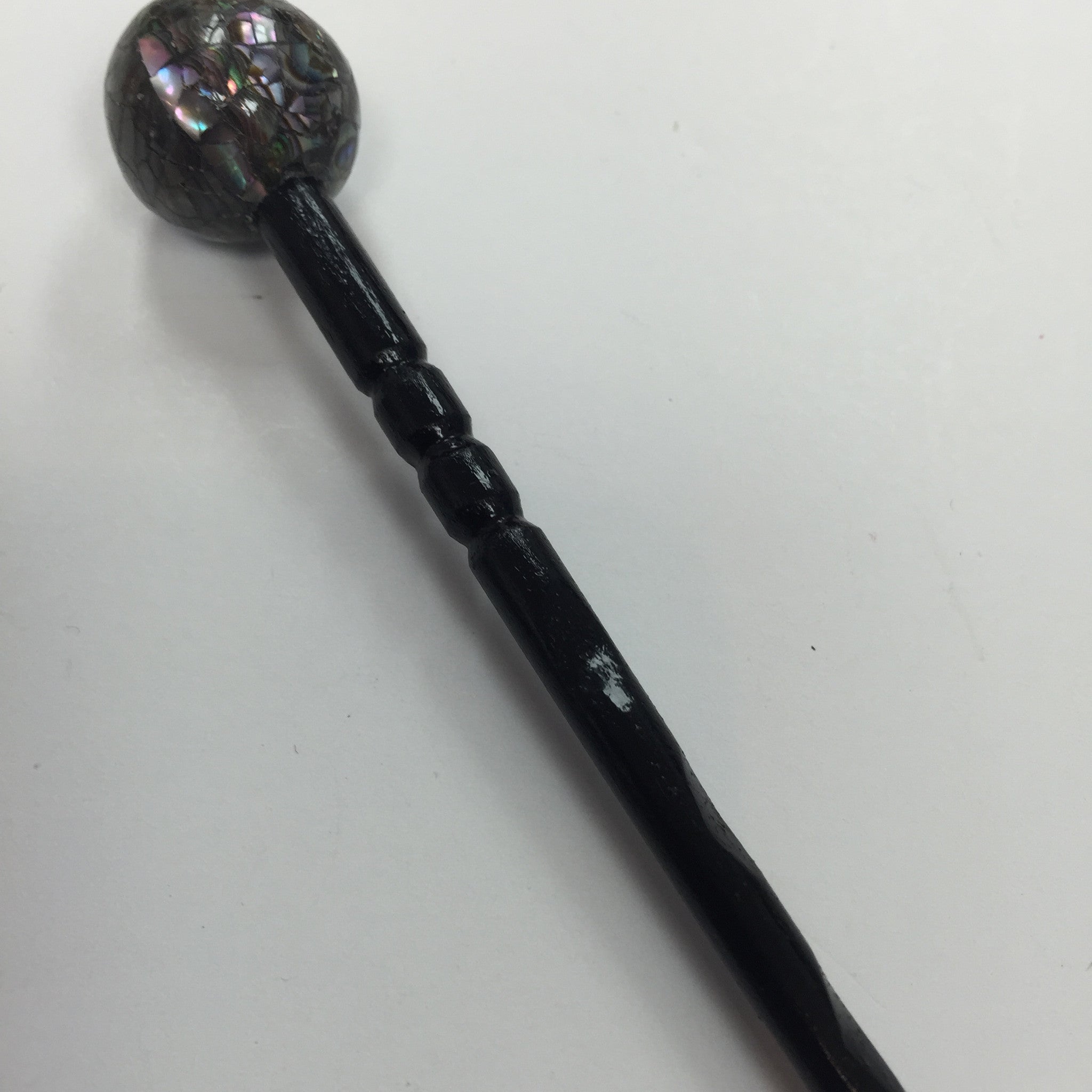 Black Cut Glass Ball Tip Shawl Stick - Bonita Patterns