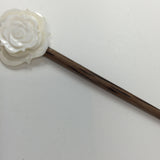 Hand Made Shell White Rose Shawl Stick - Bonita Patterns