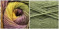 SAGE + LILAC FIELDS - Embossed Phoenix Vortex Shawl KIT - Bonita Patterns