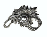 Antique Silver Grey Pearl & Stones Brooch - Bonita Patterns