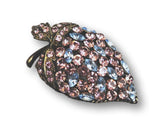 Marcasite Pink Blue Gems Brooch - Bonita Patterns