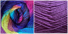 DARK LILAC + MISTY - Falling Leaves Shawl CAL