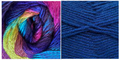 ROYAL BLUE + MISTY - Falling Leaves Shawl CAL