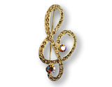 Gold Musical Note G Clef Brooch - Bonita Patterns