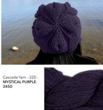 Embossed Leaves Slouch Hat Kit - Mystical Purple - Bonita Patterns