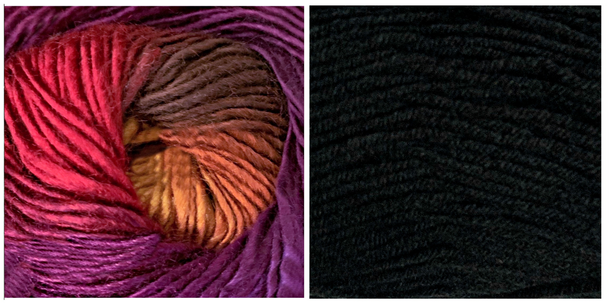 BLACK + ORCHID (100% ACRYLIC) - Embossed Phoenix Scarf KIT