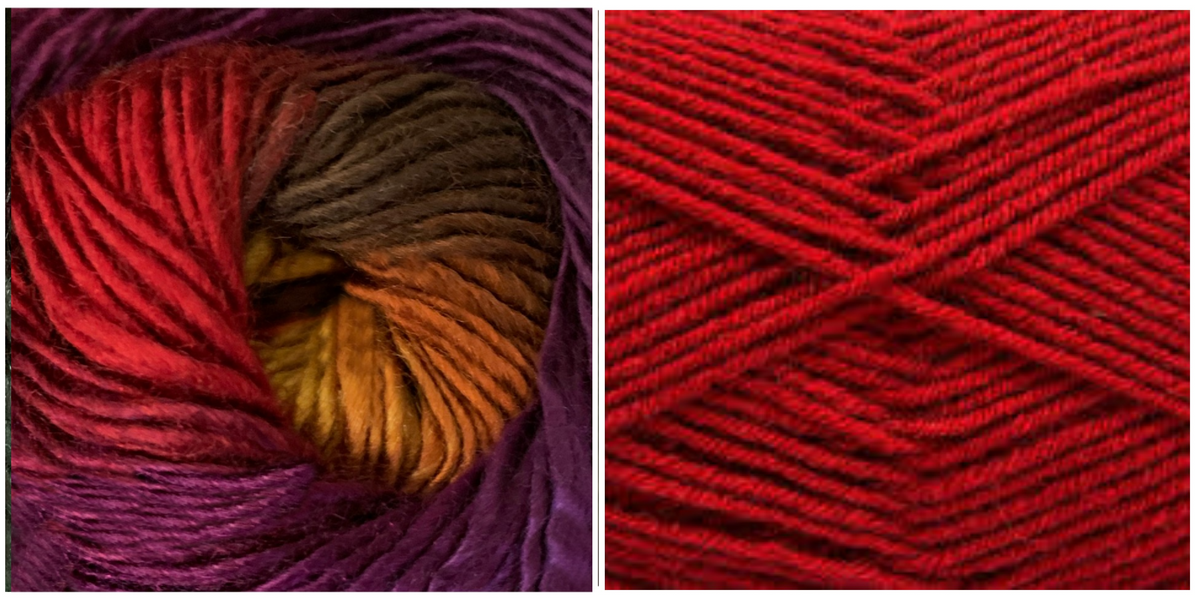 (NEW) DARK RED + ORCHID 100% ACRYLIC - Embossed Fall Pocket Shawl KIT