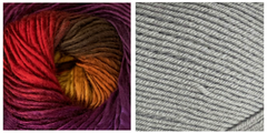 (100% Acrylic) LIGHT GREY + ORCHID - Falling Leaves Shawl CAL