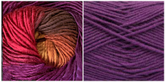 (100% ACRYLIC) PURPLE + ORCHID - Falling Leaves Shawl CAL