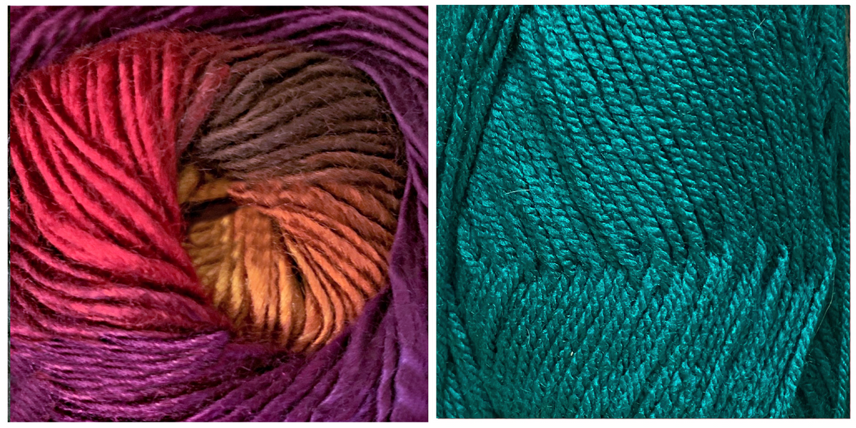 (100% Acrylic) SEA GREEN + ORCHID - Embossed Natura Shawl KIT