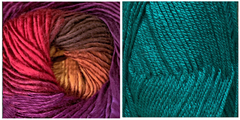 (100% Acrylic) SEA GREEN + ORCHID - Embossed Natura Shawl KIT