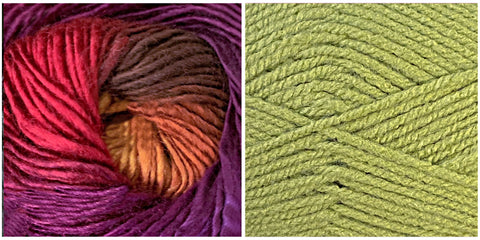 SPRING GREEN + ORCHID (100% ACRYLIC) - Embossed Natura Shawl KIT