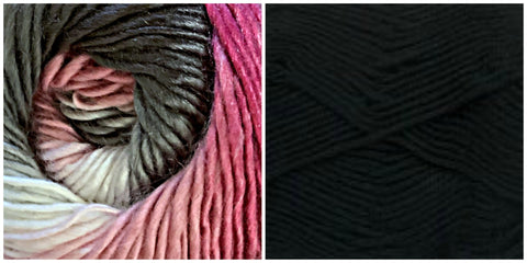 (100% ACRYLIC) BLACK + ORIENTAL LILY - Calla Lily Shawl KIT - Bonita Patterns