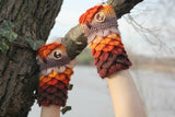 Crocodile Stitch Owl Gloves - Bonita Patterns