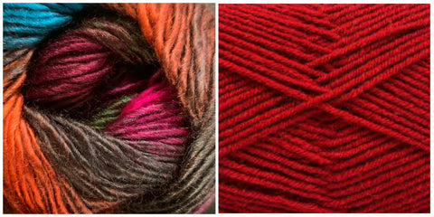 DARK RED + PEACE LILY - Embossed Fascination Shawl KIT