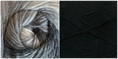 BLACK + PLATINUM - Falling Leaves Scarf YARN KIT