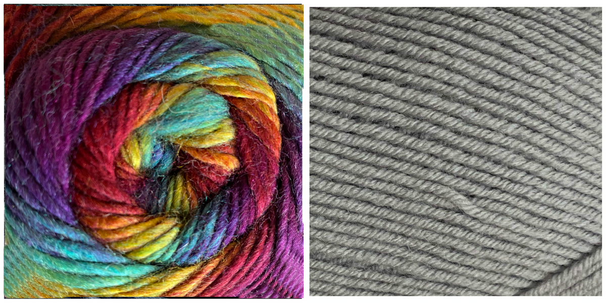 LIGHT GREY + PRISM - Falling Leaves Shawl CAL