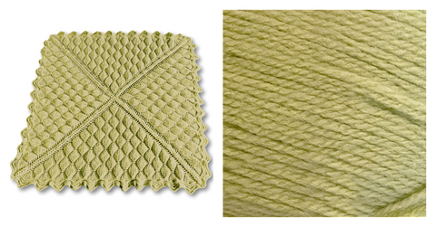 (100% Acrylic) SPRING GREEN - Embossed Foliage Reversible Blanket YARN KIT