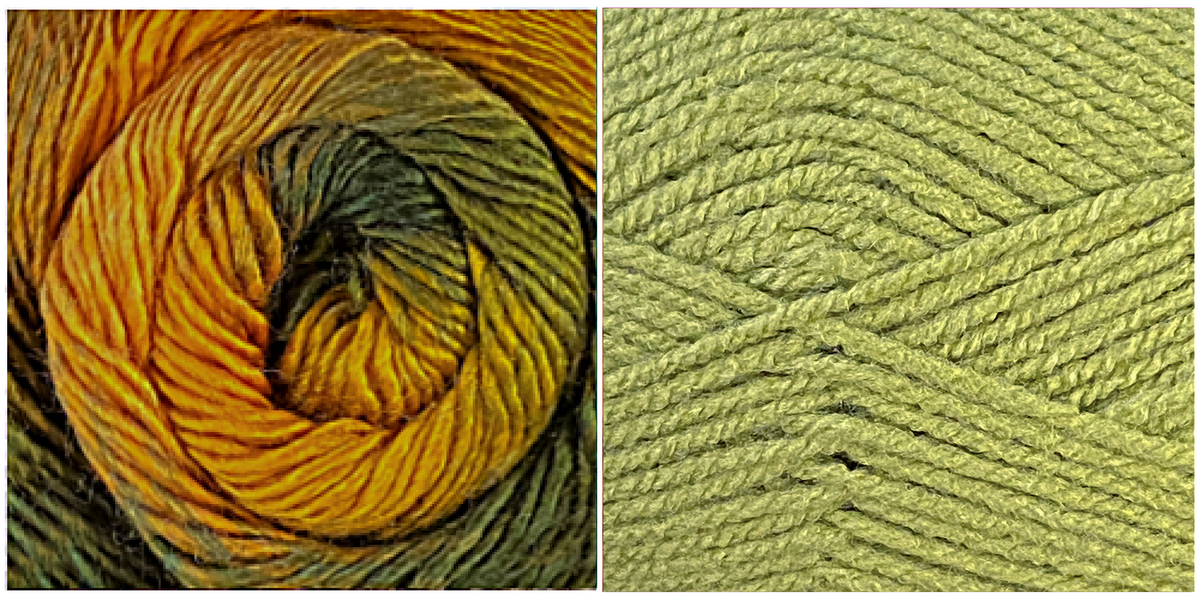 SPRING GREEN + TERRAGON - Falling Leaves Scarf YARN KIT