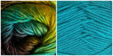 TURQUOISE + TREASURE - Embossed Phoenix Vortex Shawl KIT - Bonita Patterns