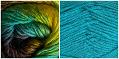 TURQUOISE + TREASURE - Embossed Phoenix Vortex Shawl KIT - Bonita Patterns
