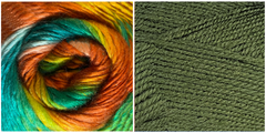 GRASS GREEN + WHAT A WONDERFUL WORLD - Falling Leaves Scarf YARN KIT