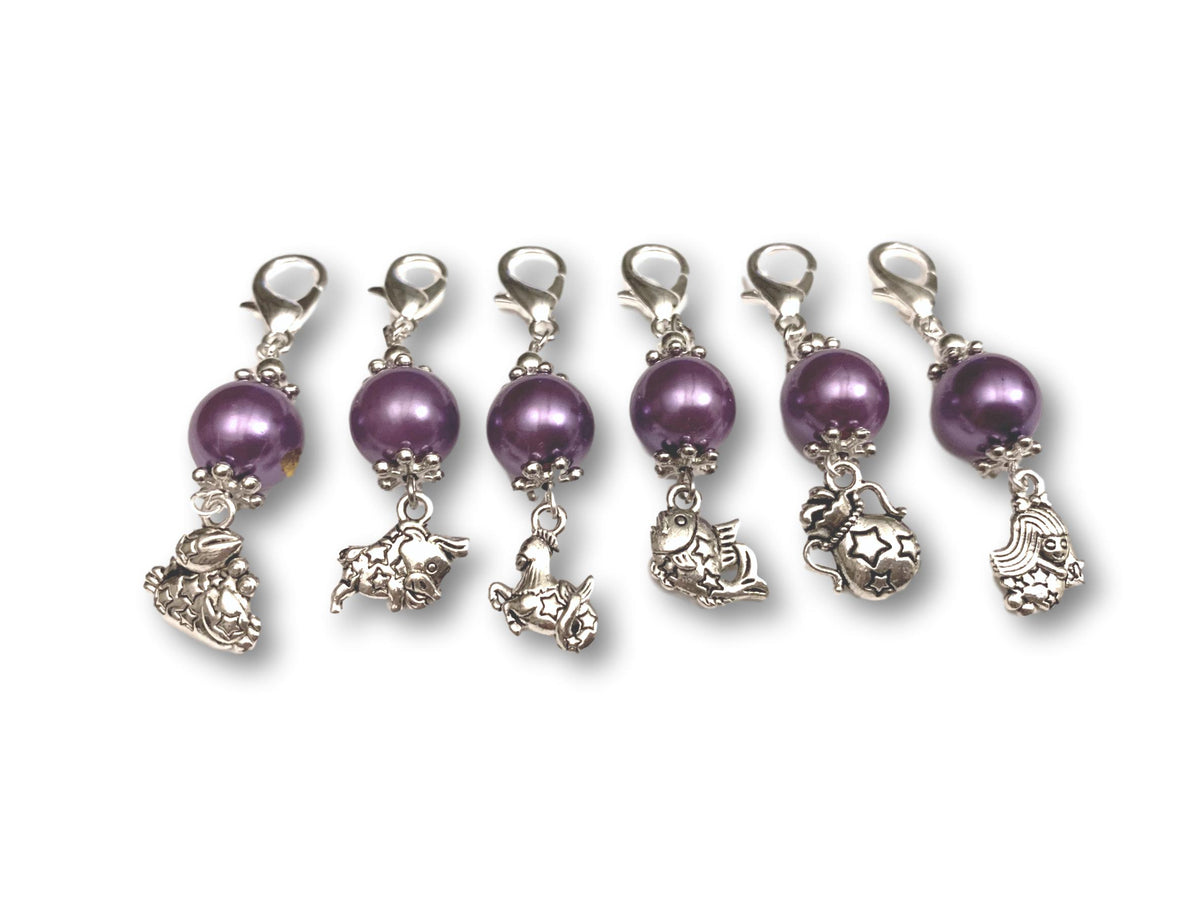 Zodiac Z1 - Ref #005 Set of 6 stitch markers - Bonita Patterns