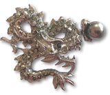 Antique Silver Dragon with Pearl Brooch - Bonita Patterns